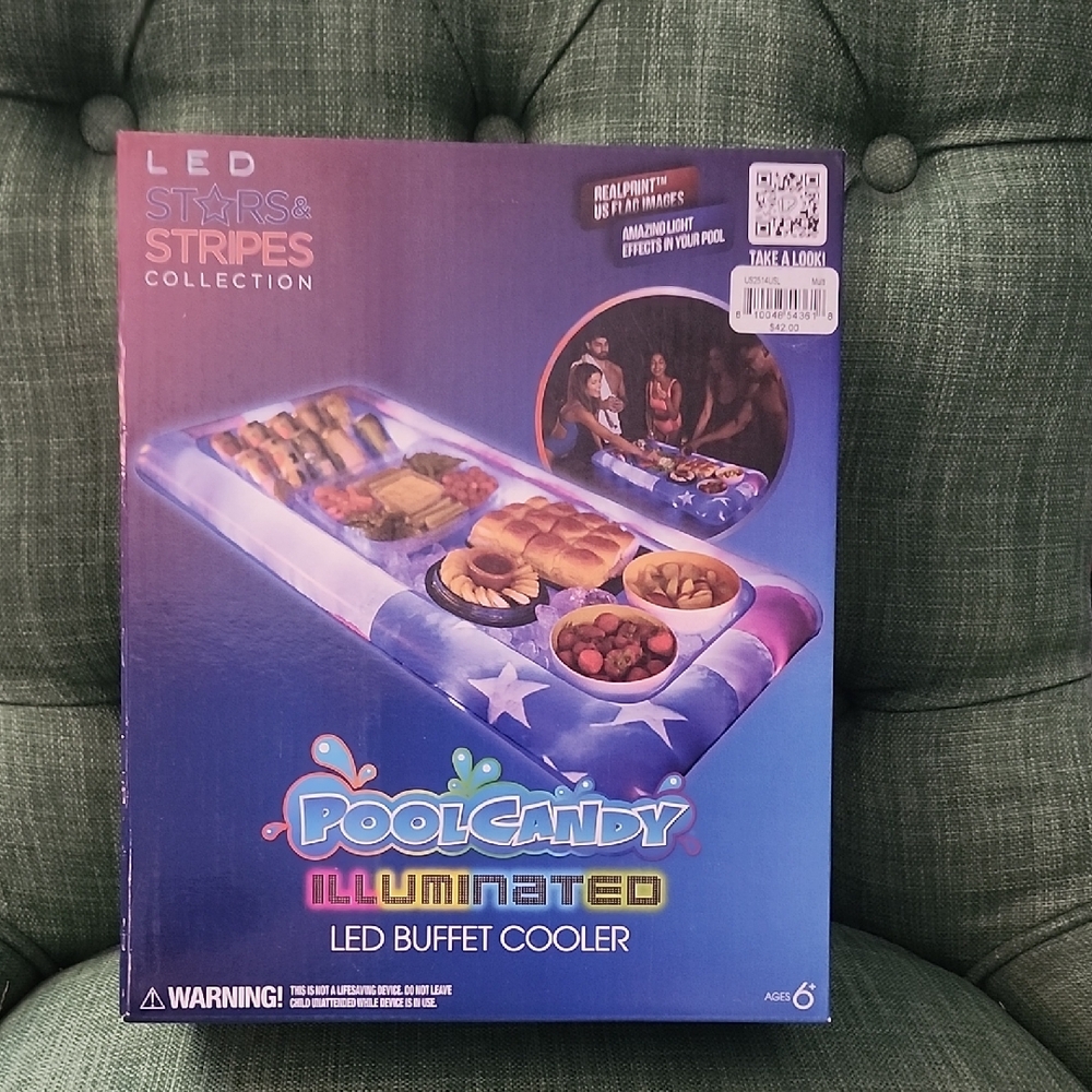 Illuminated LED Buffet Cooler - Stars & Stripes